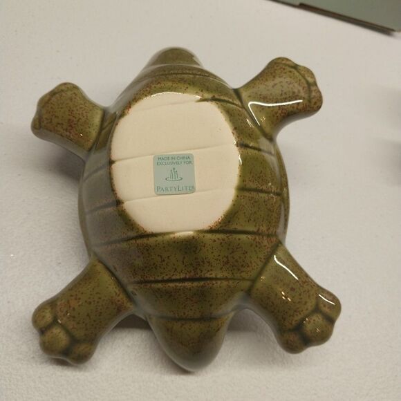Partylite Floating Turtles Tealight Holders Green Ceramic Retired Beachy Sealife - Picture 7 of 16
